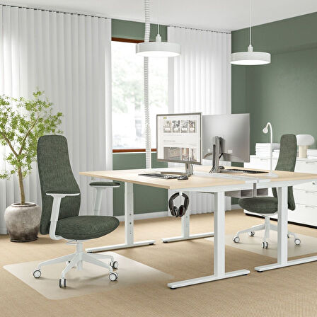 Çalışma sandalyesi, letafors yeşil-beyaz