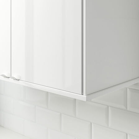 Dekoratif şerit, parlak cila beyaz, 221 cm