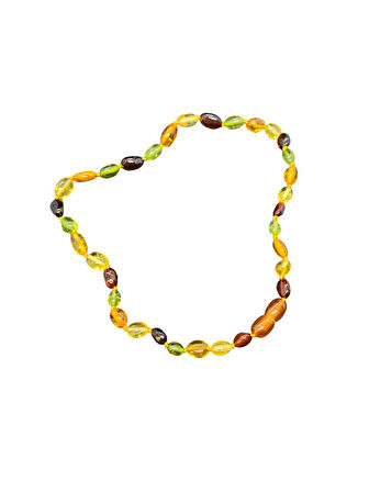 Oval Kesim Doğal Kehribar Taşlar ile Bebek Diş Kolyesi | Doğal ve Parlak Tasarım, Anlamlı Hediye