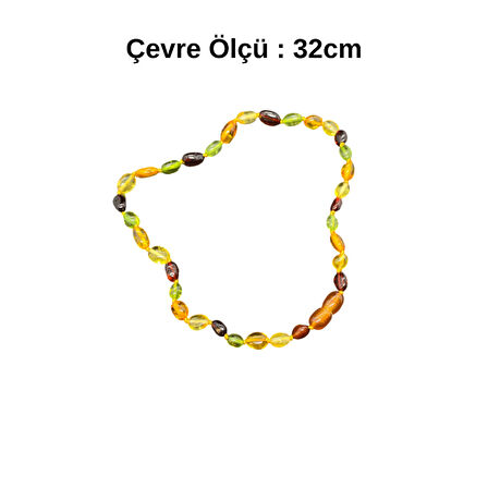 Oval Kesim Doğal Kehribar Taşlar ile Bebek Diş Kolyesi | Doğal ve Parlak Tasarım, Anlamlı Hediye