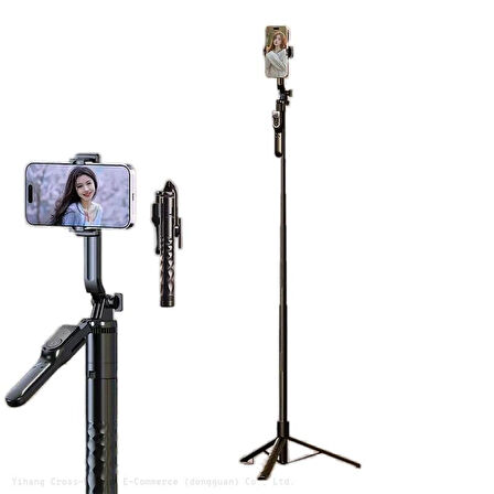 Uzaktan kumandalı 3 ayak trippod selfie çubuğu sabitleyici titreşim emici canlı yayın, çekim için