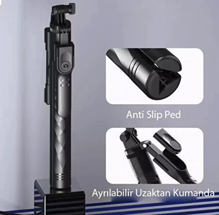 Uzaktan kumandalı 3 ayak trippod selfie çubuğu sabitleyici titreşim emici canlı yayın, çekim için