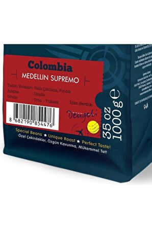 Moliendo Colombia Medellin Supremo Yöresel Kahve ( Öğütülmüş Filtre Kahve ) 1000 G.