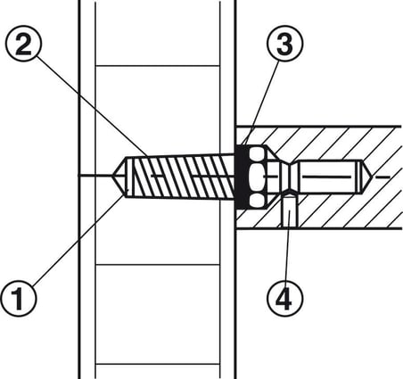 Häfele Montaj seti, Startec, ahşap kapaklar için, tek taraflı montaj, düz destekler - 13,50 mm