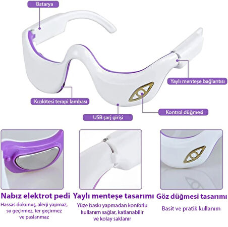 Göz altı kırışık sarkma önleyici göz masaj aleti kırışlık giderici göz dinlendirici masaj aleti