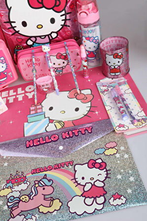 DEKOMUS İLE LİSANSLI YENİ SEZON "PINK LOVE KOLEKSİYONU" HELLO KITTY OKUL ÇANTASI,KALEM ÇANTASI,BESLENME KABI,MATARA İLEKIRTASİYE SETİ SETİ
