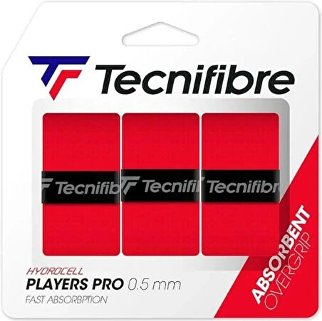 Tecnifibre Player Pro kırmızı 3lü grip 0,5mm