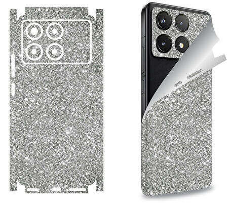Xiaomi Redmi 14c için uyumlu 360 full arka kaplama koruma sticker SİMLİ GRİ