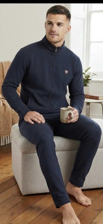 %100 Pamuk Selanik Örme Uzun Kol Mont Eşofman-Pijama Takımı Kışlık