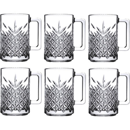 6'lı Kulplu Kristal Meşrubat Bardağı 