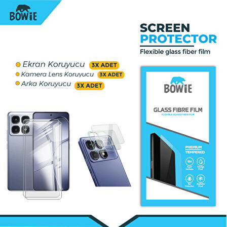 Xiaomi 14 Mi 14 için full kaplama ön arka kamera nano tempered ekran koruyucu 3 adet set