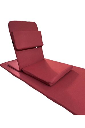 Backjack Meditasyon Sandalyesi Bordo Destekli Yer Minderi + 60x180 Kumaş Mat