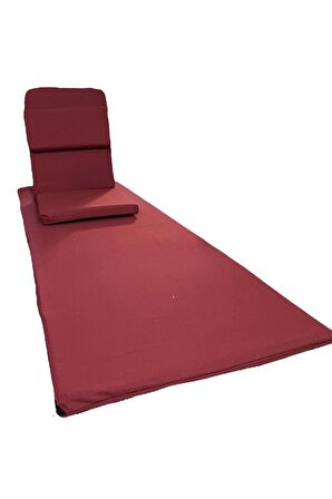 Backjack Meditasyon Sandalyesi Bordo Destekli Yer Minderi + 60x180 Kumaş Mat