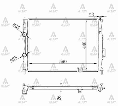 RADYATÖR SU QASHQAI 2007-2013 / QASHQAI+2 1.6 - 2.0 BENZİNLİ 26MM M-T BRAZING 21400 JD000