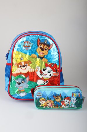 x Dekomus Lisanslı Paw Patrol Pawsome Squad 35 Cm Küçük Boy Anaokul Çantası ve Kalem Çantası Seti