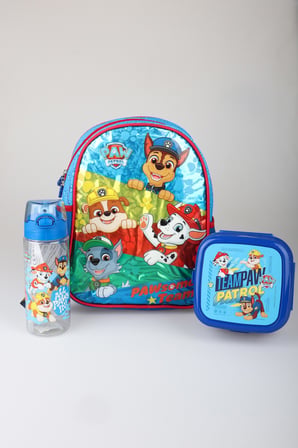 x Dekomus Lisanslı Paw Patrol Pawsome Squad 35 Cm Küçük Boy Anaokul Çantası,Beslenme Kabı ve 500 ML Matara Seti