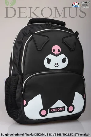 x Dekomus Lisanslı Kuromi Dark Delight Collection Büyük Boy Okul Çantası