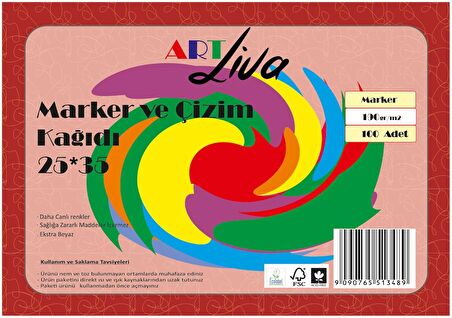 Art Liva Marker Ve Çizim Kağıdı 25x35 190gr 100 Yaprak