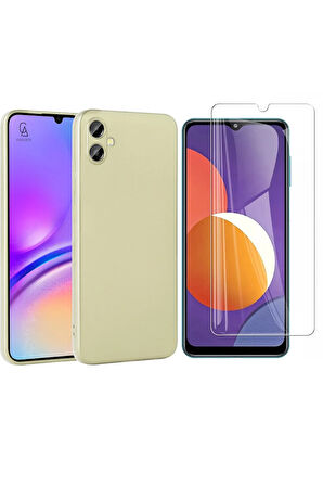 Samsung Galaxy A06 ile Uyumlu Kılıf Soft Yumuşak Telefon Kılıfı ve Temperli Cam Ekran Koruyucu