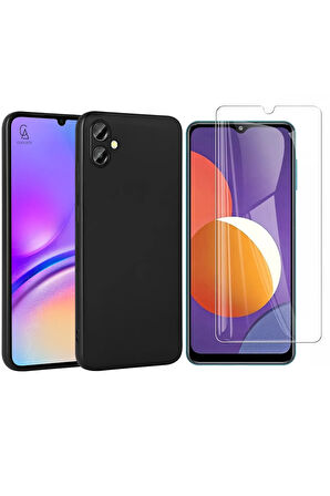 Samsung Galaxy A06 ile Uyumlu Kılıf Soft Yumuşak Telefon Kılıfı ve Temperli Cam Ekran Koruyucu