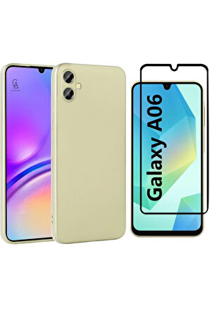 Samsung Galaxy A06 ile Uyumlu Telefon Kılıfı ve 5d Tam Kaplayan Cam Ekran Koruyucu