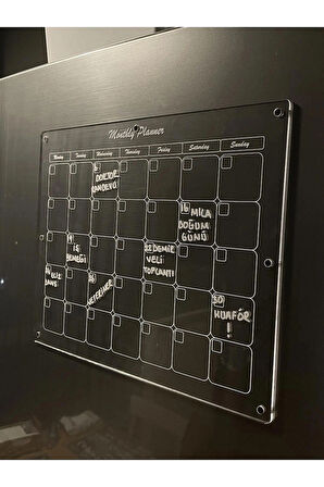 Mıknatıslı Aylık Planlayıcı Pano (Şeffaf - Beyaz Planner)