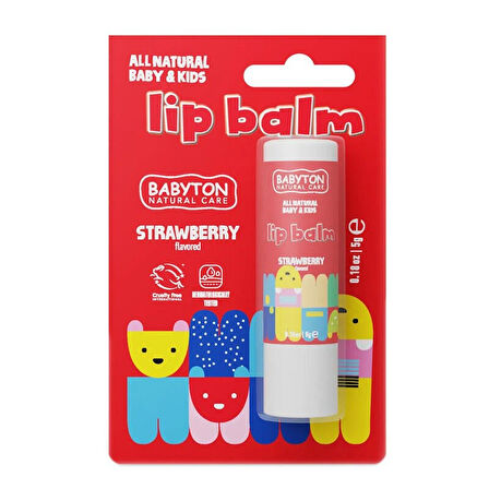 Babyton Bebek ve Çocuklar İçin Doğal Dudak Koruyucu Balm Çilek