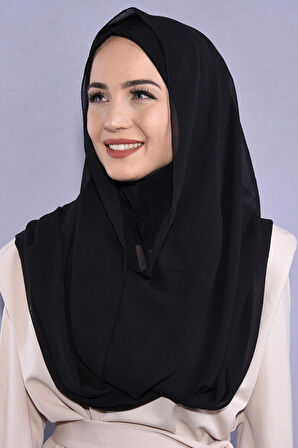 Hijab Şifon Şal Siyah  - Siyah