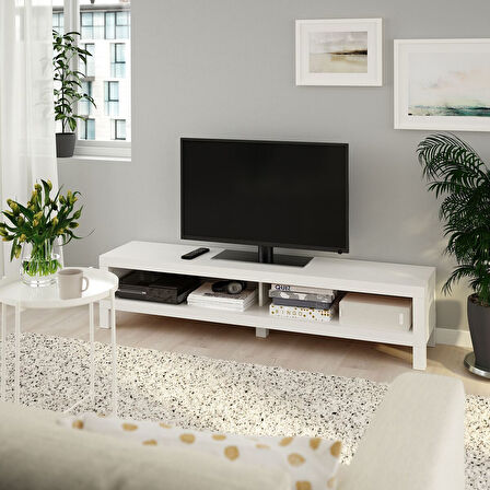 Tv sehpası, beyaz, 160x35x36 cm