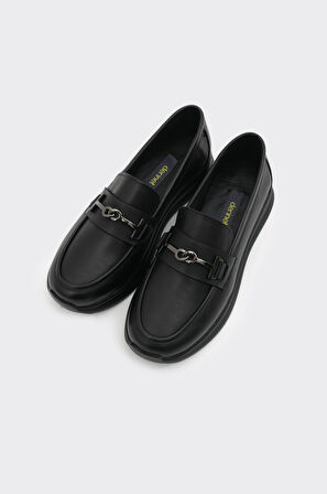 Hakiki Deri Kadın Tokalı Casual Ayakkabı