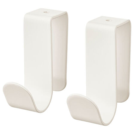 Kanca ve klips, beyaz, 2 adet