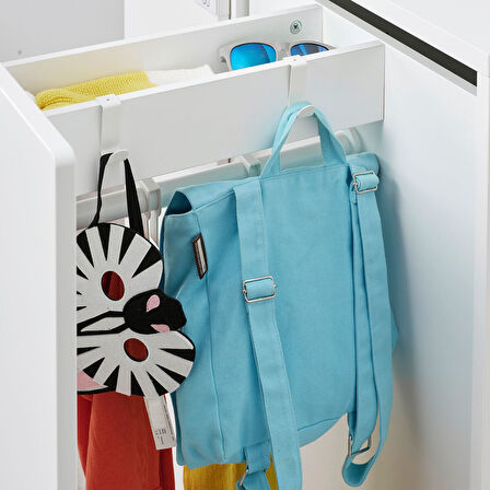 Kanca ve klips, beyaz, 2 adet