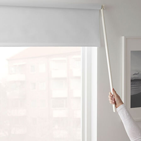 Stor perde, beyaz, 200x195 cm, ışığı geçirmez
