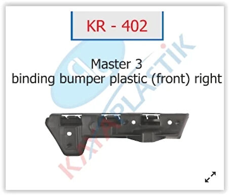 ÖN TAMPON BRAKETİ SAĞ MASTER 3 960160002R