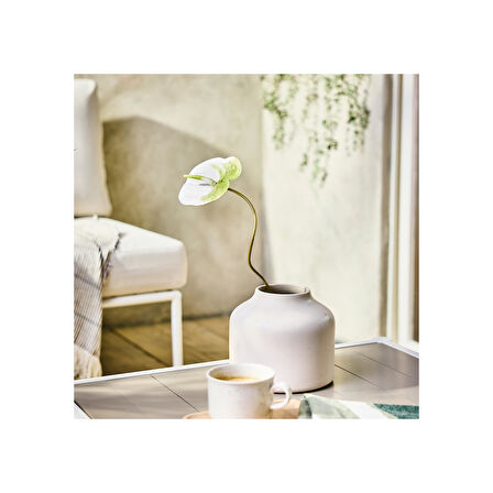 Yapay çiçek, beyaz, 66 cm, anthurium, iç-dış mekan