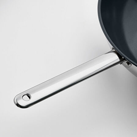 Wok tava, yapışmaz kaplama-paslanmaz çelik, 32 cm