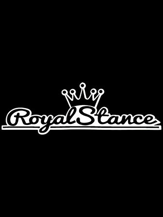 Royal Stance Yazılı Oto Sticker Siyah Beyaz 35x10 cm