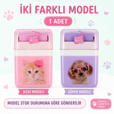 BakGelAl Studio Pets Rulo Silgi Kedi Köpek Desenli Kapaklı Sevimli Okul Silgisi 1 Adet