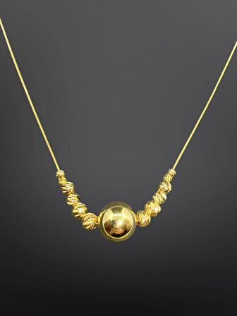 Modern Detaylı Antialerjik, 316L Çelik Gold Renk Kolye - Zarafet ve Şıklık