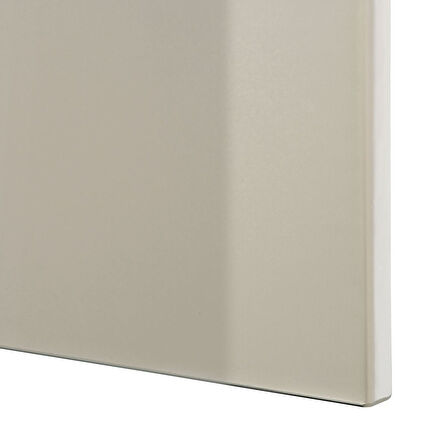 Tv ünitesi, venge-parlak cila-bej-şeffaf cam, 240x42x129 cm, SELSVIKEN/GLASSVIK, fren raylı