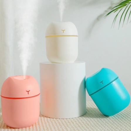 3'lü Set 220 ML USB Hava Nemlendirici LED Işıklı Aroma Difüzörü – Beyaz Pembe Yeşil – Avantaj Paketi