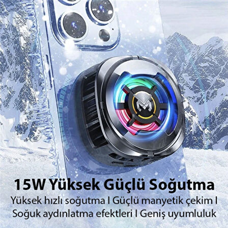 15w Manyetik klipsli seramik telefon soğutucu fan oyun gaming youtube yayını için Memo