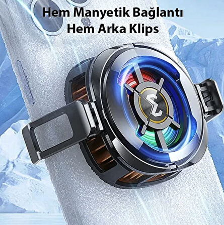 15w Manyetik klipsli seramik telefon soğutucu fan oyun gaming youtube yayını için Memo