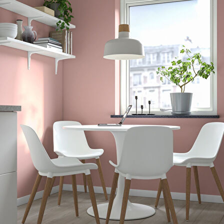 Mutfak masası takımı, beyaz, 4 sandalyeli