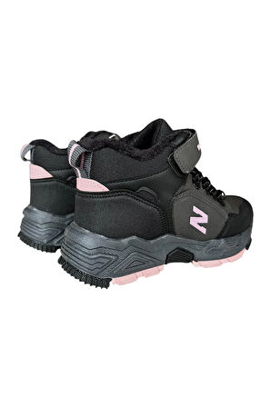 Cırtlı İçi Yünlü Soğuk Geçirmez Outdoor Günlük Çocuk Bot FÜME - PEMBE