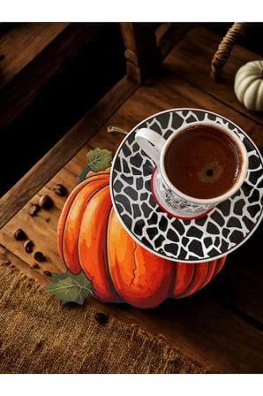 Halloween\ Kahve yanı peçete , sunumlık peçetel , koktely peçete , bardak altlığı 6'lı Set