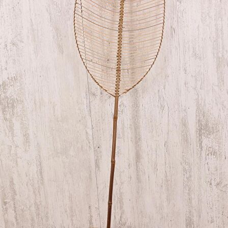 Japandi, Eklektik İskandinav Dekoratif Bambu Saksı Süsü Rattan Yelpaze Duvar Dekoru 2 li 35x200cm