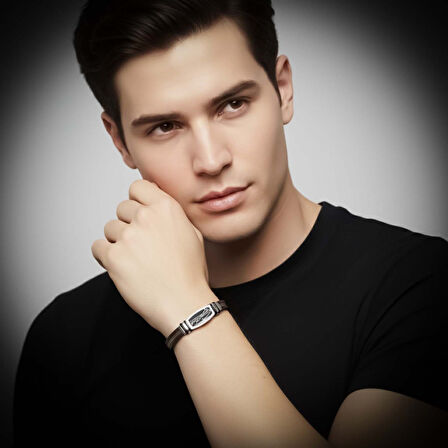  FM Atatürk İmzalı Çelik Halatlı Erkek Deri Bileklik 31834B17D2 