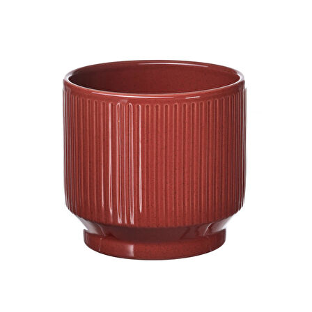 Seramik saksı, kırmızı, 15 cm, iç-dış mekan