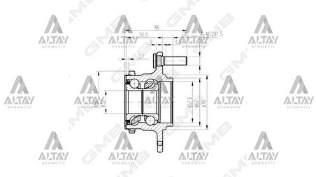 TEKER PORYASI ELANTRA 2001-2007 / CERATO 2003-2010 / MATRIX 2003-2010 / COUPE 2000-2010 ARKA RULMANLI ABSLİ 52710 2D115
